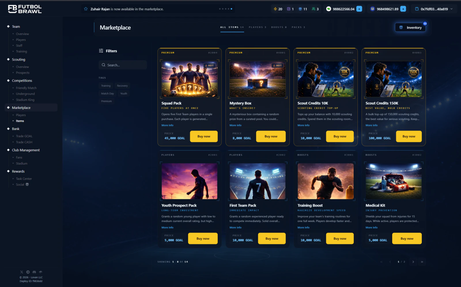 Player marketplace